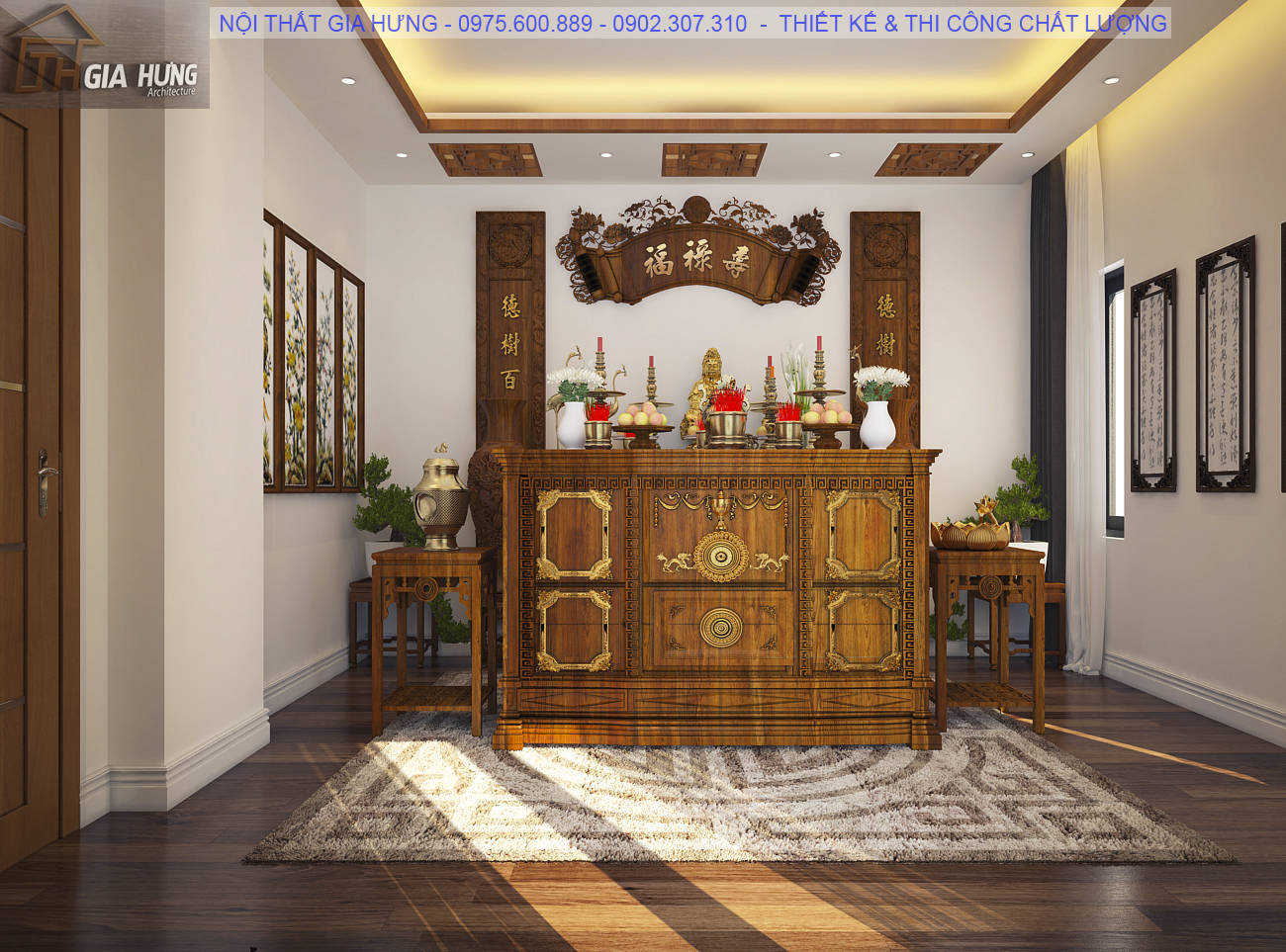 Thiết kế nội thất phòng thờ